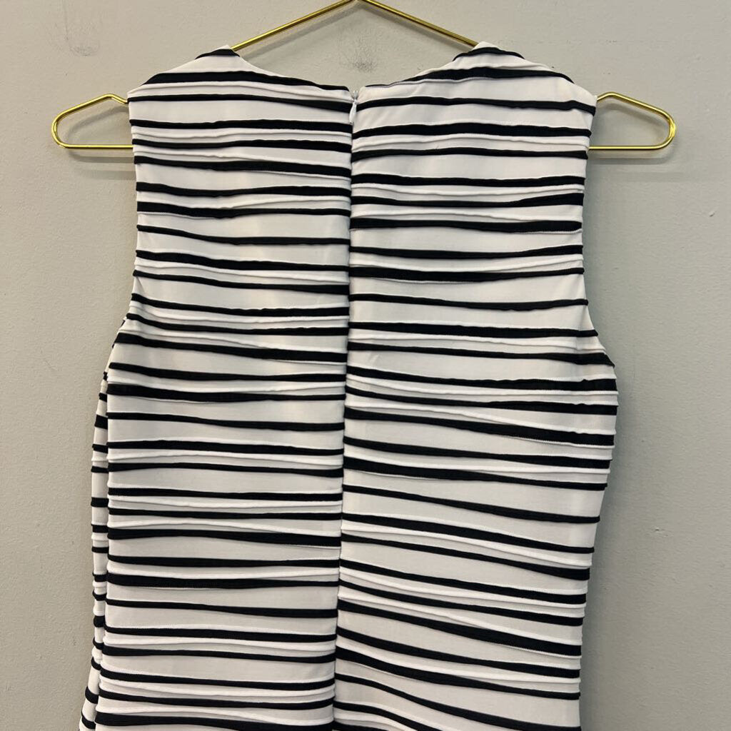 Calvin Klein Black/ White Striped Textured Tank Dress 4