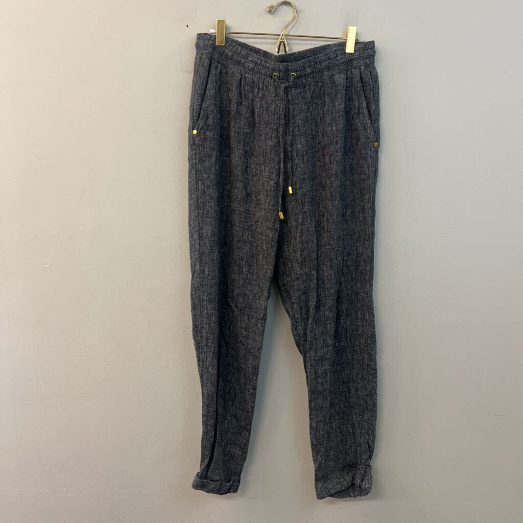 Ellen Tracy Black/ White Textured High Waisted Pull On Pants Small