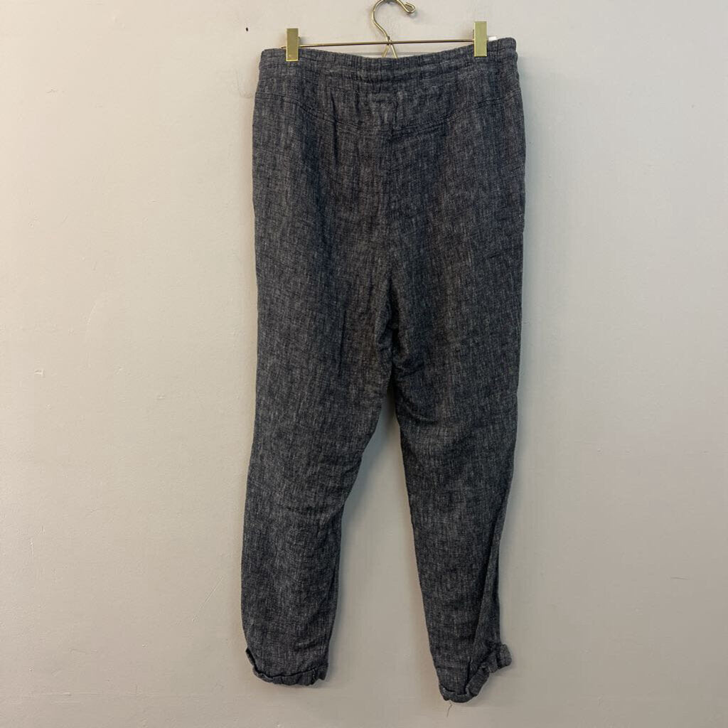 Ellen Tracy Black/ White Textured High Waisted Pull On Pants Small
