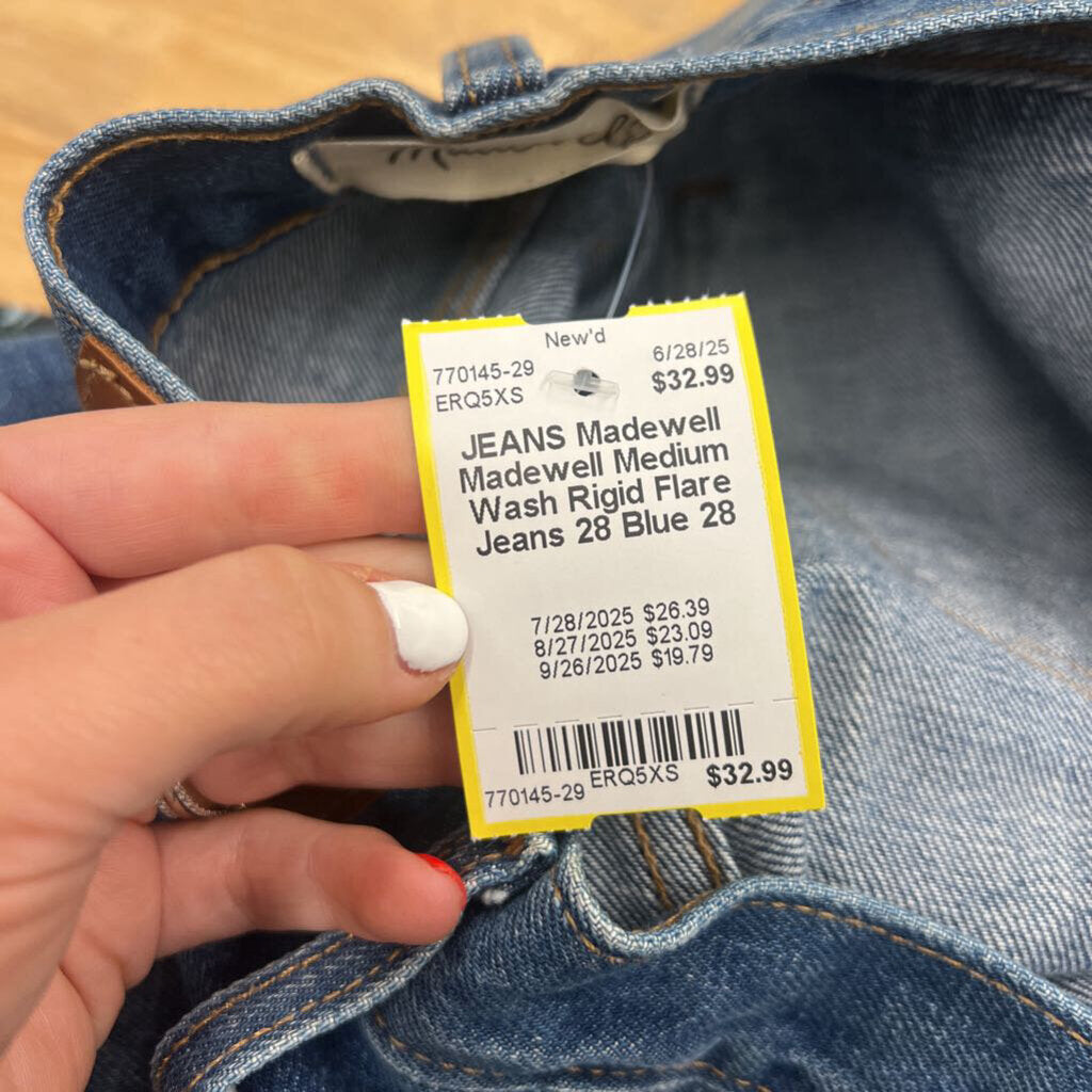 Madewell Medium Wash Rigid Flare Jeans 28