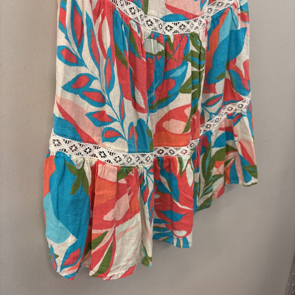 C&C California Linen Blend Printed Dress Small