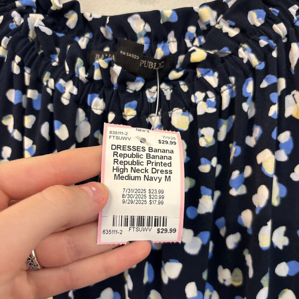 Banana Republic Printed High Neck Dress Medium