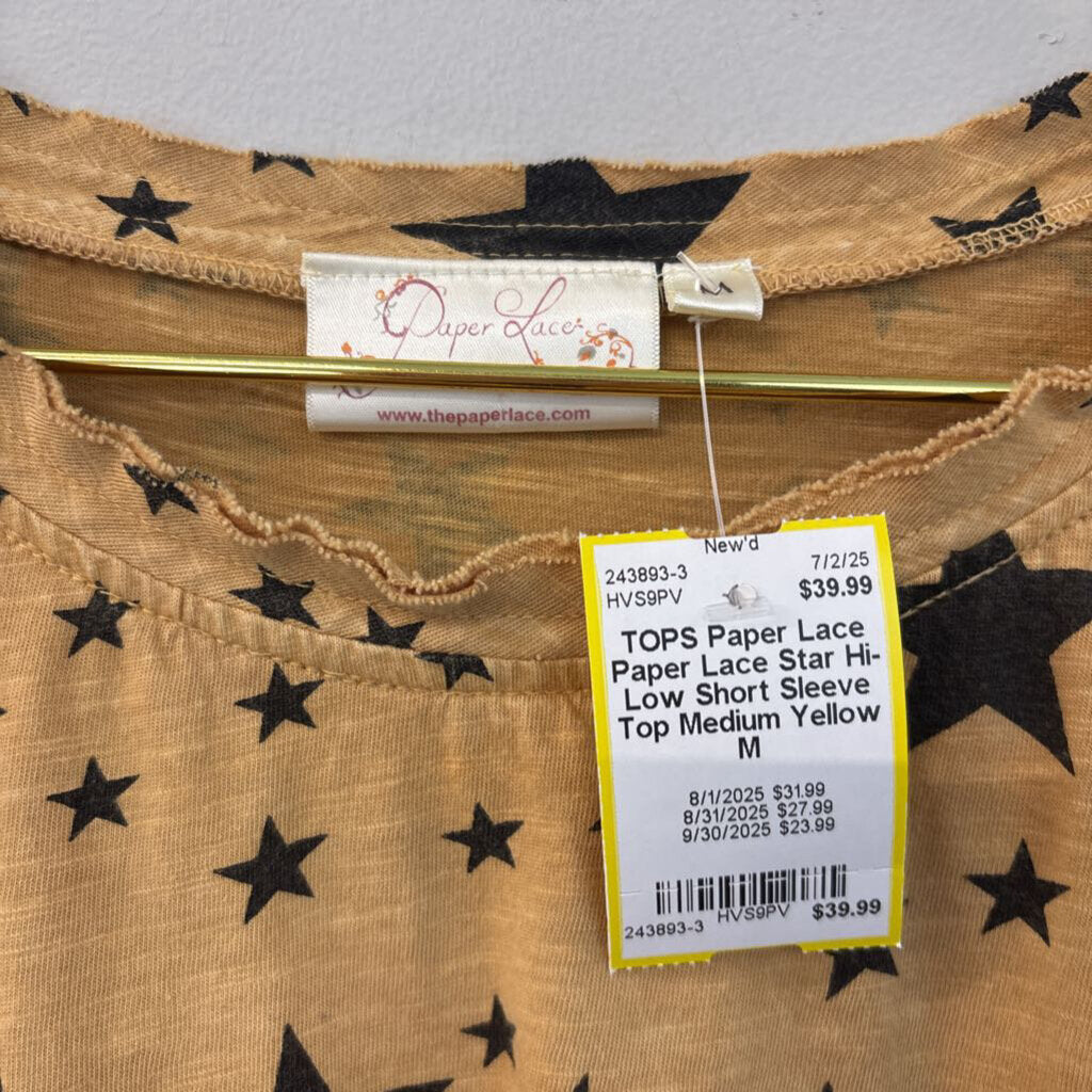 Paper Lace Star Hi-Low Short Sleeve Top Medium