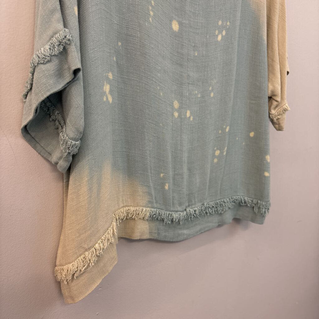 Umgee Bleach Dyed Short Sleeve Top Small