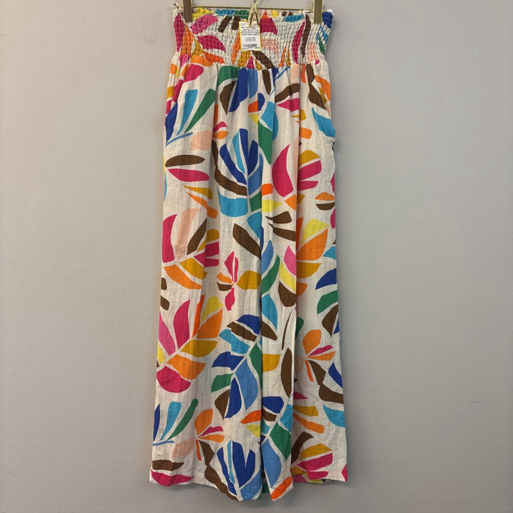 Tabitha Brown Leaf Printed Pull On Pants Small