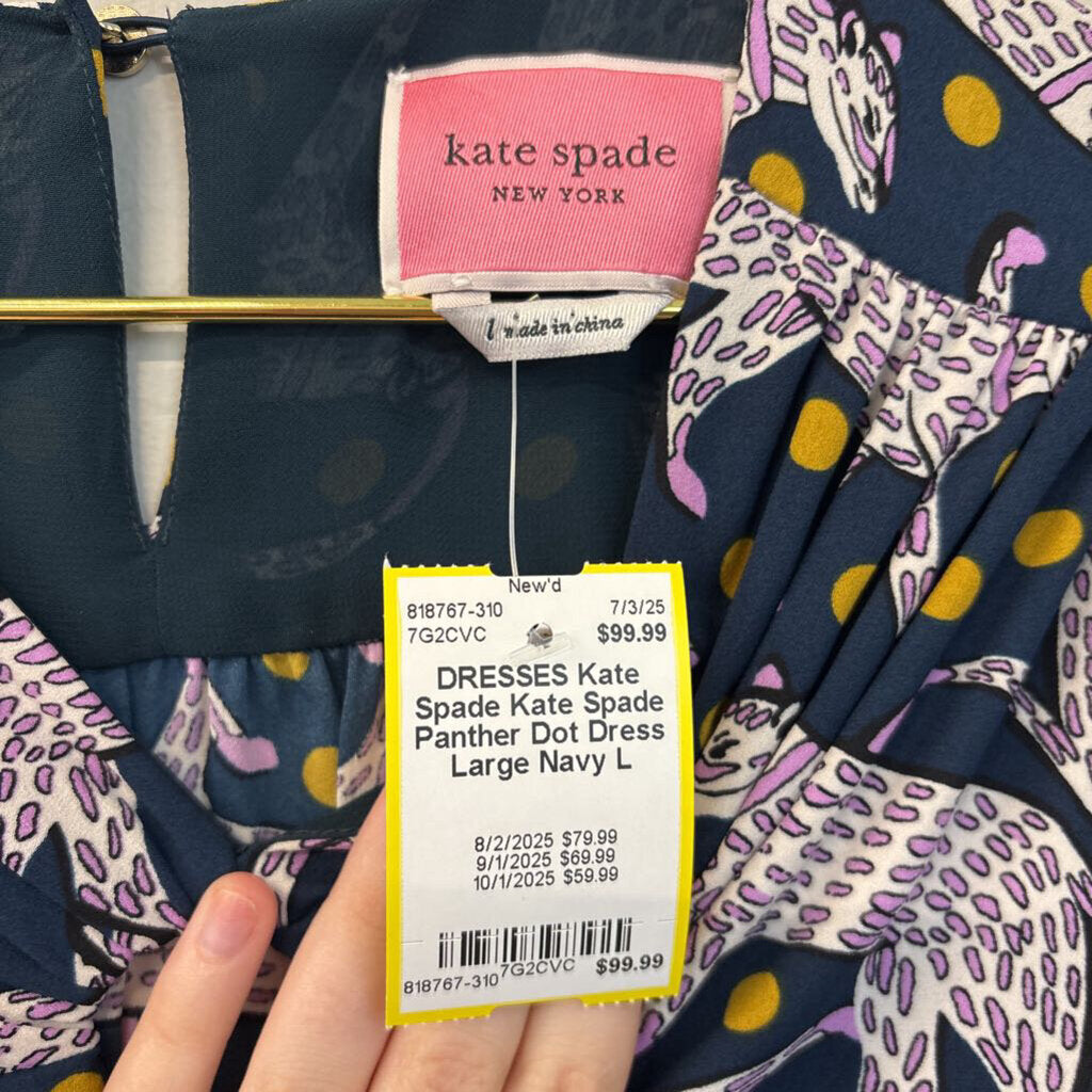 Kate Spade Panther Dot Dress Large
