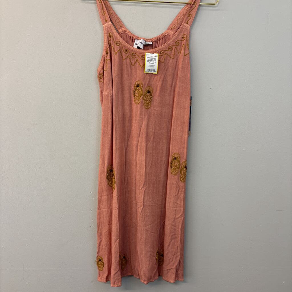 Raya Sun Embroidered Flip Flop Dress Small