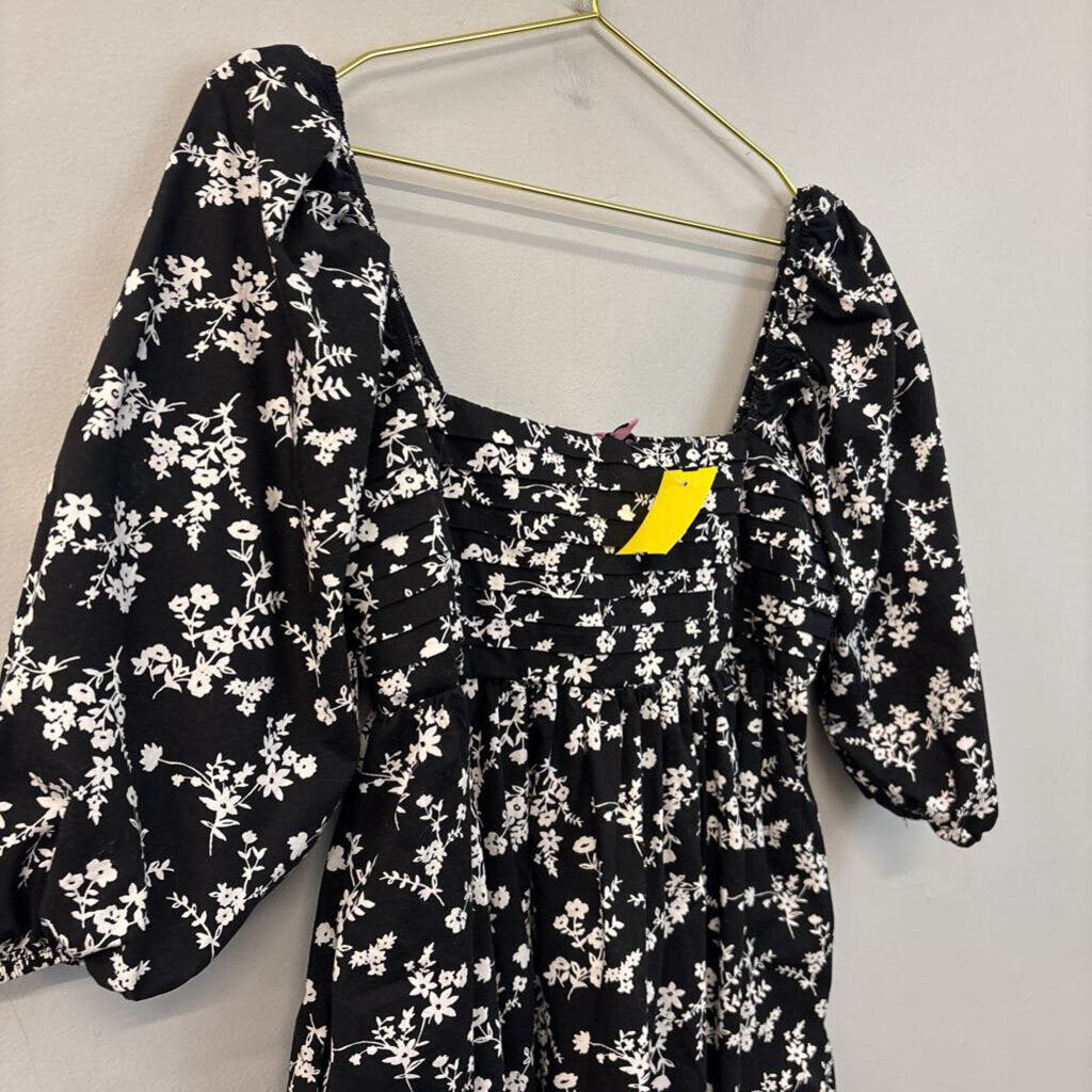 Mi Ami Puff Sleeve Floral Printed Dress Medium