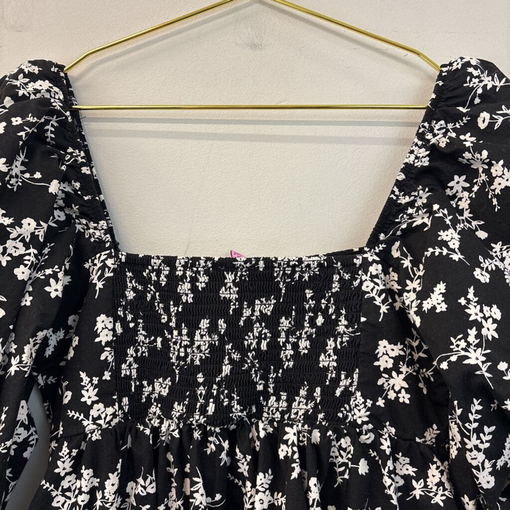 Mi Ami Puff Sleeve Floral Printed Dress Medium