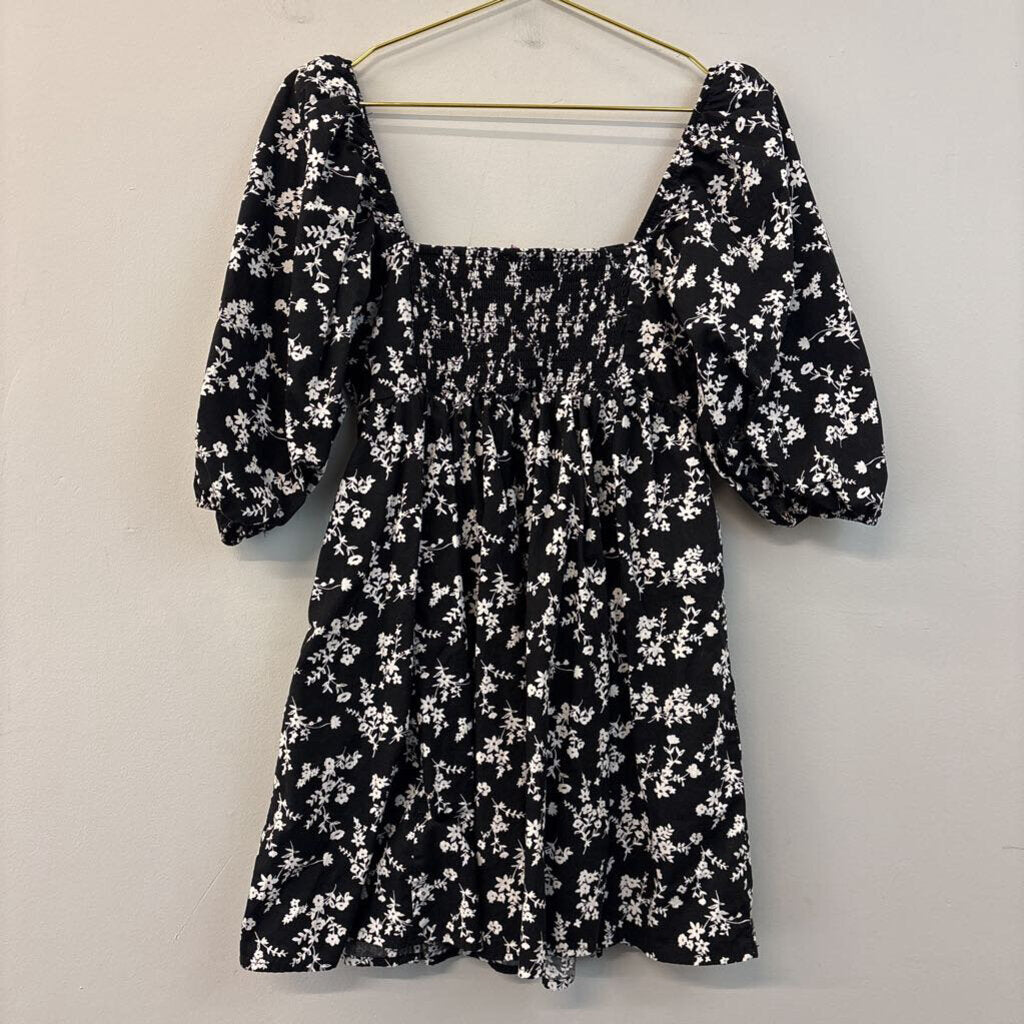 Mi Ami Puff Sleeve Floral Printed Dress Medium