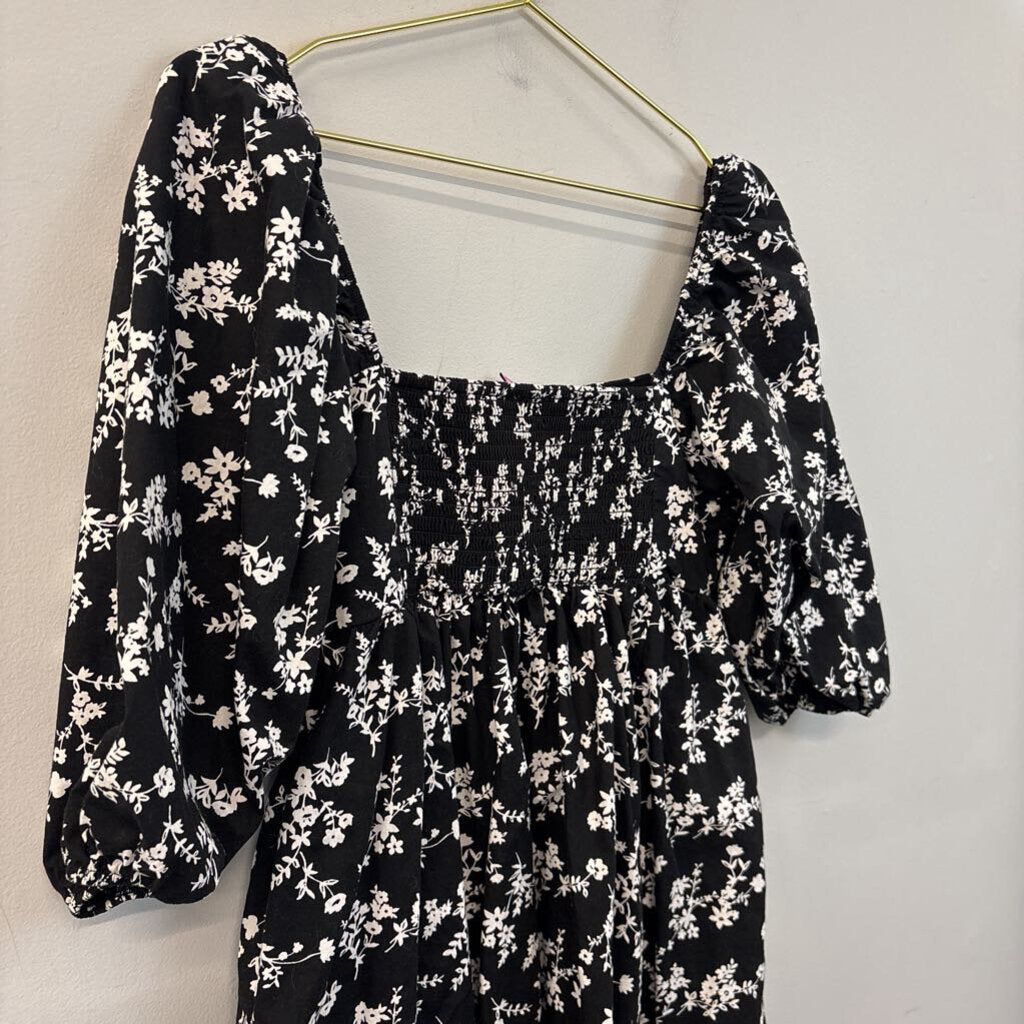 Mi Ami Puff Sleeve Floral Printed Dress Medium