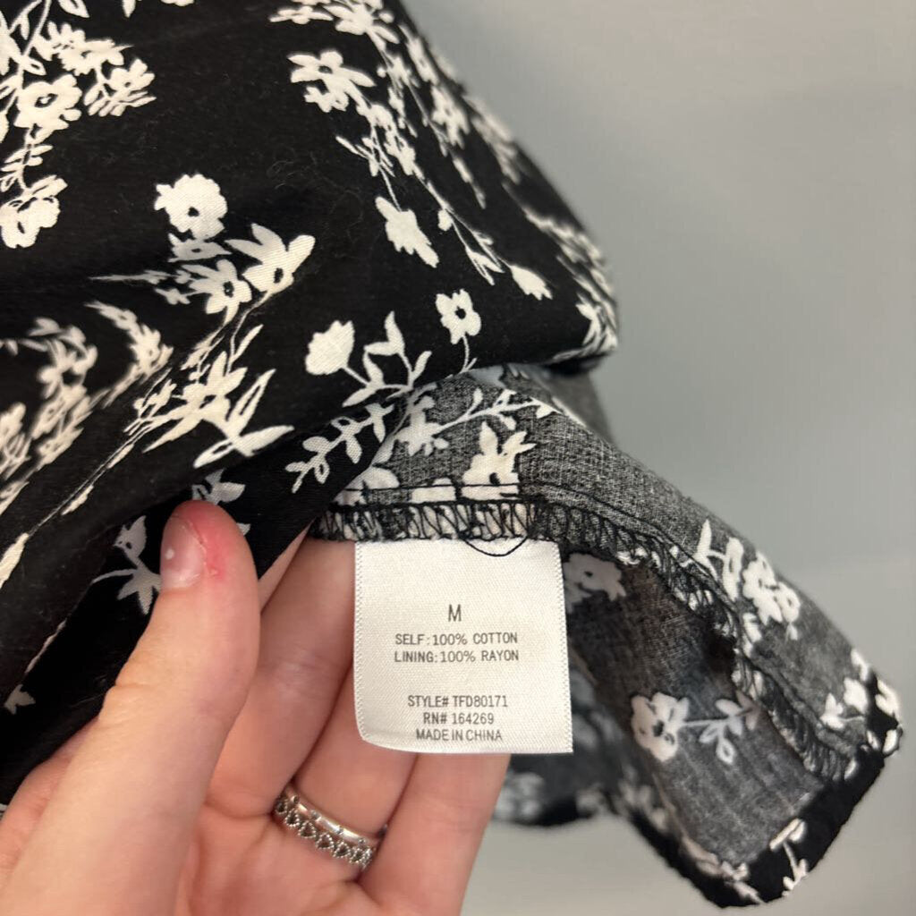 Mi Ami Puff Sleeve Floral Printed Dress Medium