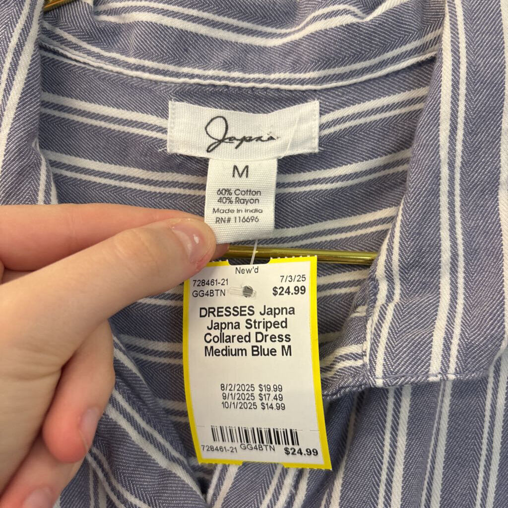 Japna Striped Collared Dress Medium