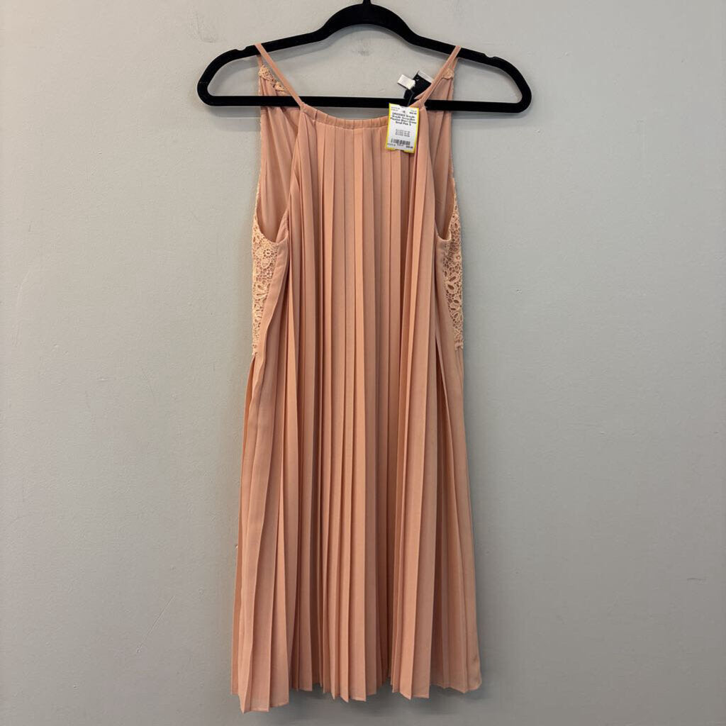 Greylin Accordion Pleated Short Dress Small