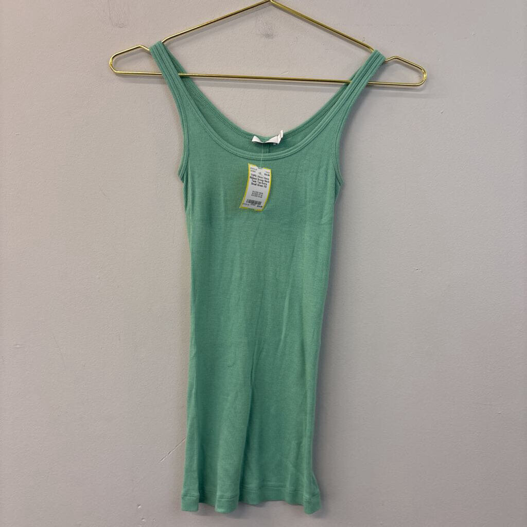Vince Ribbed Scoop Neck Tank Top Extra Small