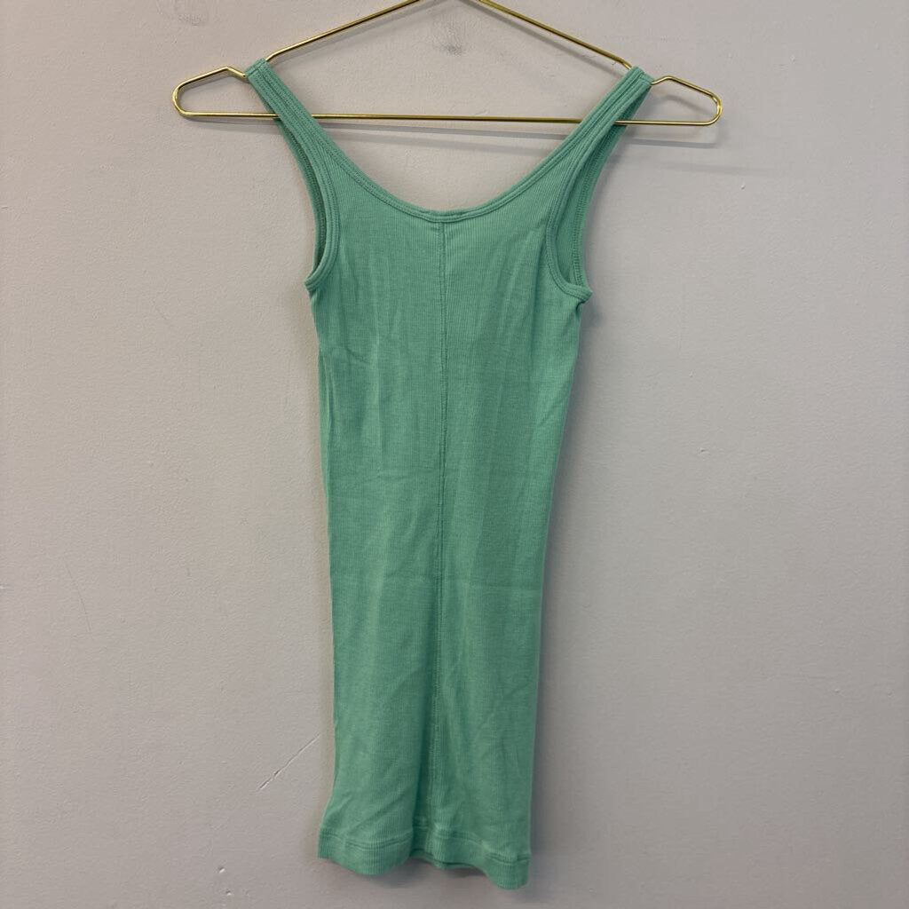 Vince Ribbed Scoop Neck Tank Top Extra Small