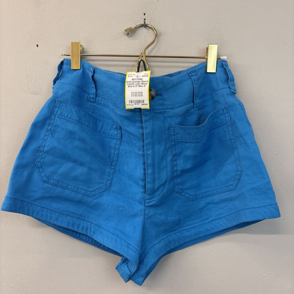 Maeve Colette Linen Blend Shorts 27