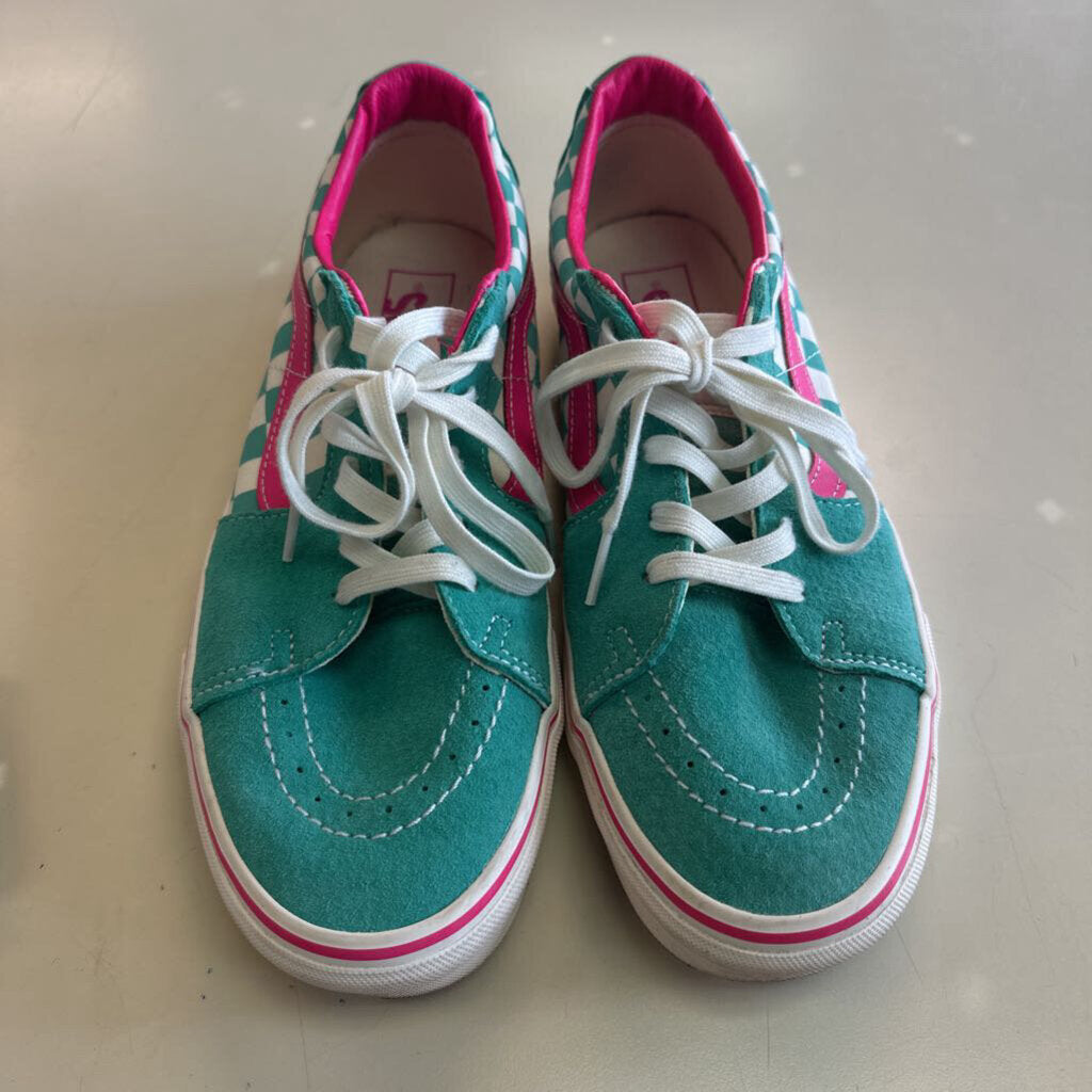 Vans Sk8low Teal/Pink Checker Sneakers 12.0