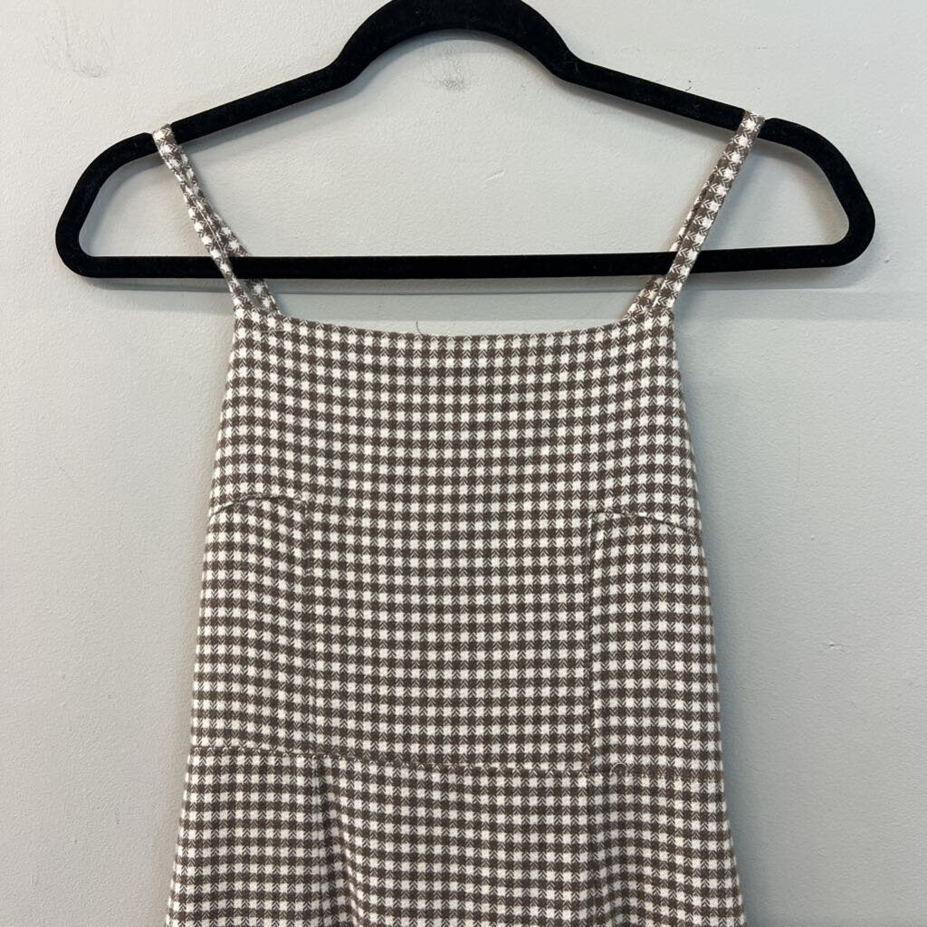 Rita Row Brown/ White Houndstooth Tie Back Dress Extra Small