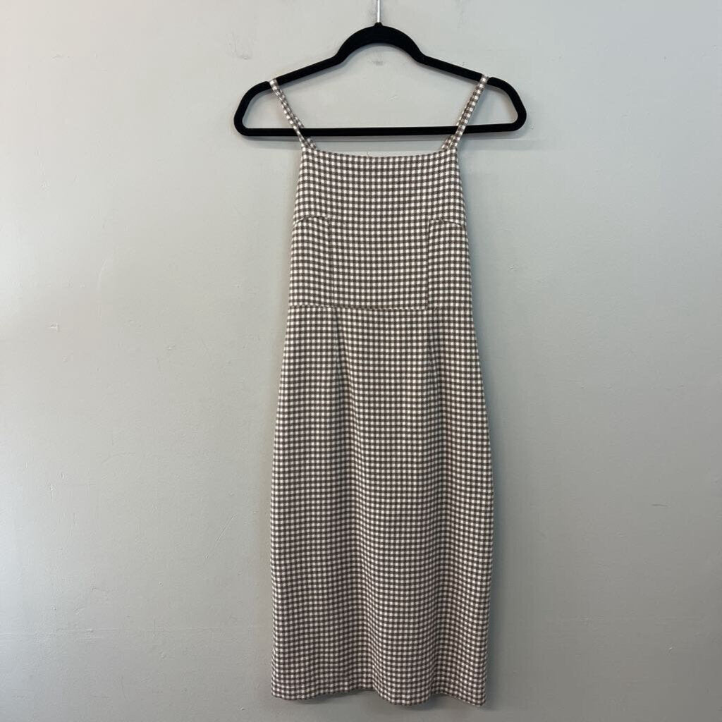Rita Row Brown/ White Houndstooth Tie Back Dress Extra Small