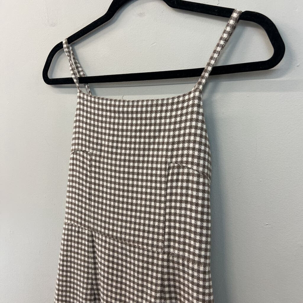 Rita Row Brown/ White Houndstooth Tie Back Dress Extra Small