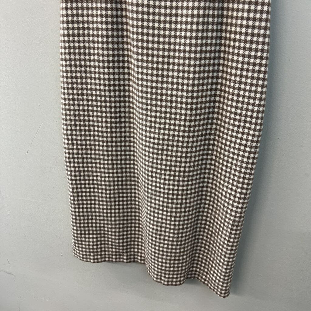Rita Row Brown/ White Houndstooth Tie Back Dress Extra Small