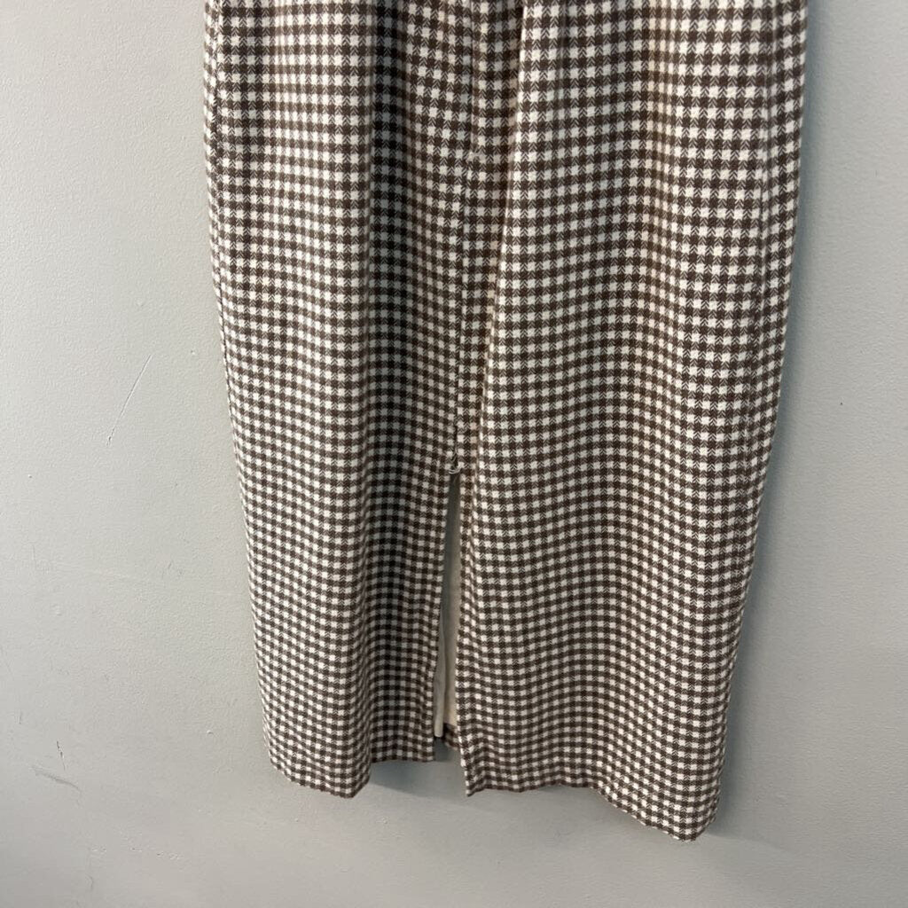 Rita Row Brown/ White Houndstooth Tie Back Dress Extra Small