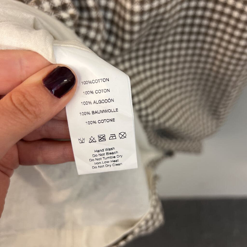 Rita Row Brown/ White Houndstooth Tie Back Dress Extra Small