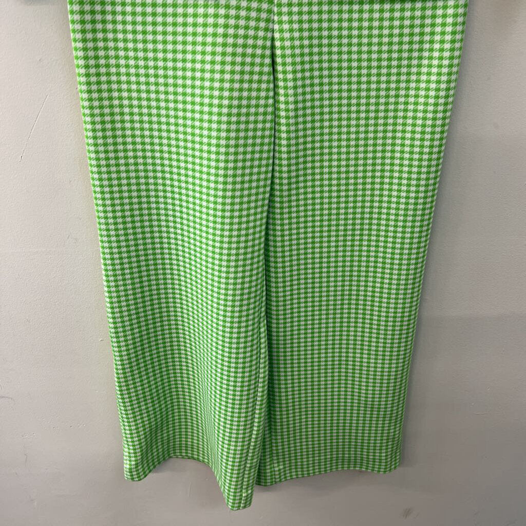 Vintage Chapter Two Green/ White Houndstooth Long Sleeve Jumpsuit Extra Small