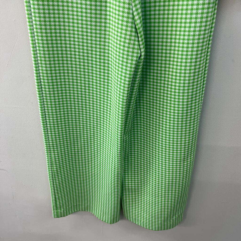 Vintage Chapter Two Green/ White Houndstooth Long Sleeve Jumpsuit Extra Small
