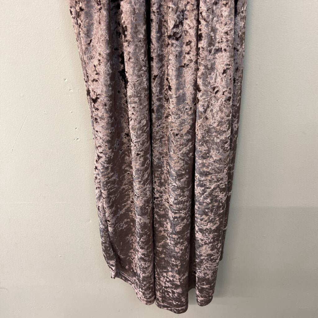 POL Purple Crushed Velvet Faux Wrap Dress Small