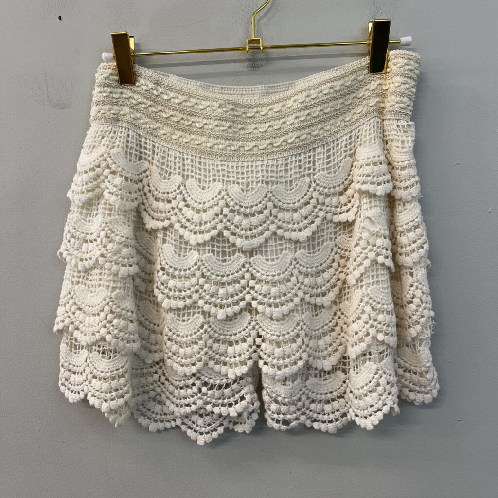 Cream Crochet Layered Shorts Extra Large