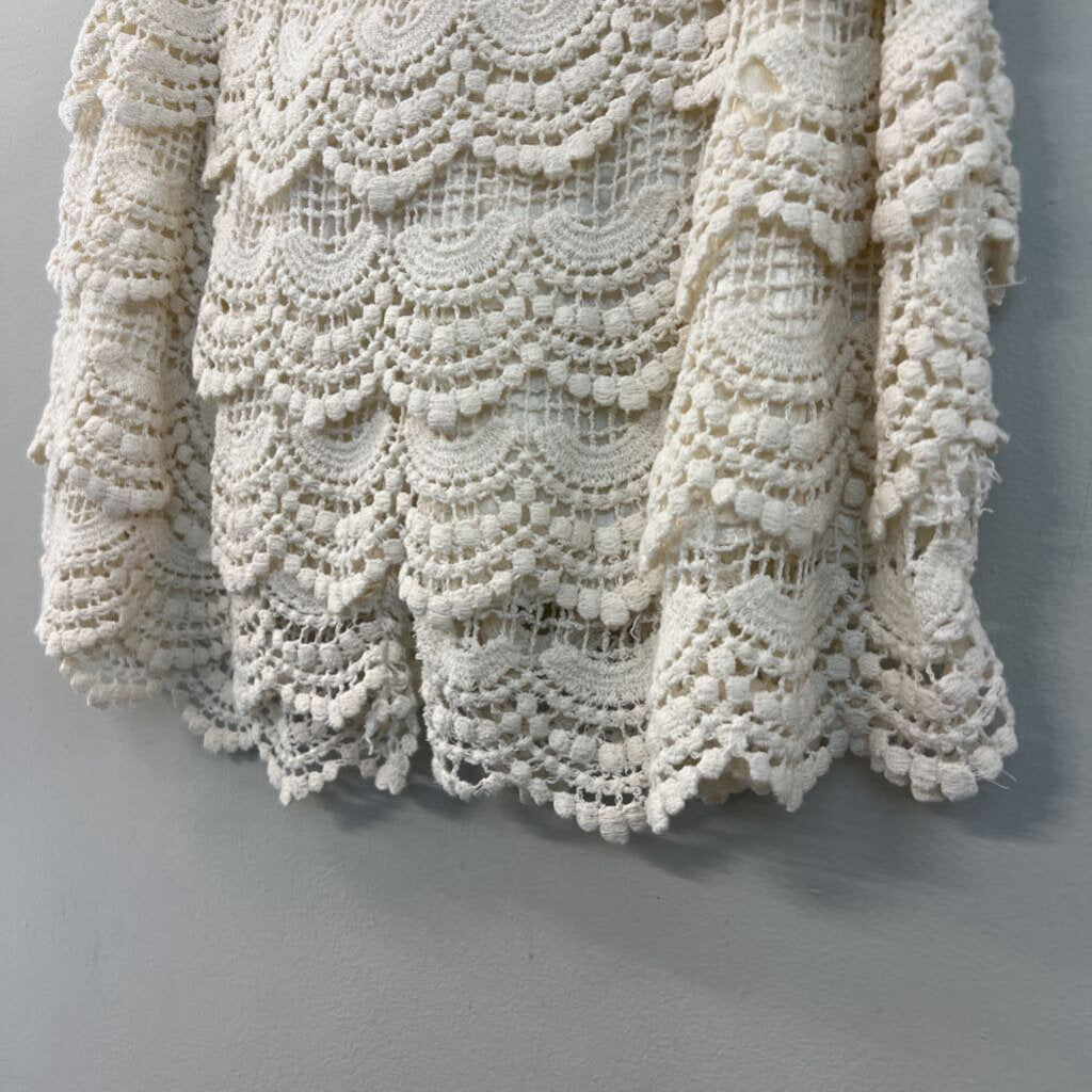 Cream Crochet Layered Shorts Extra Large