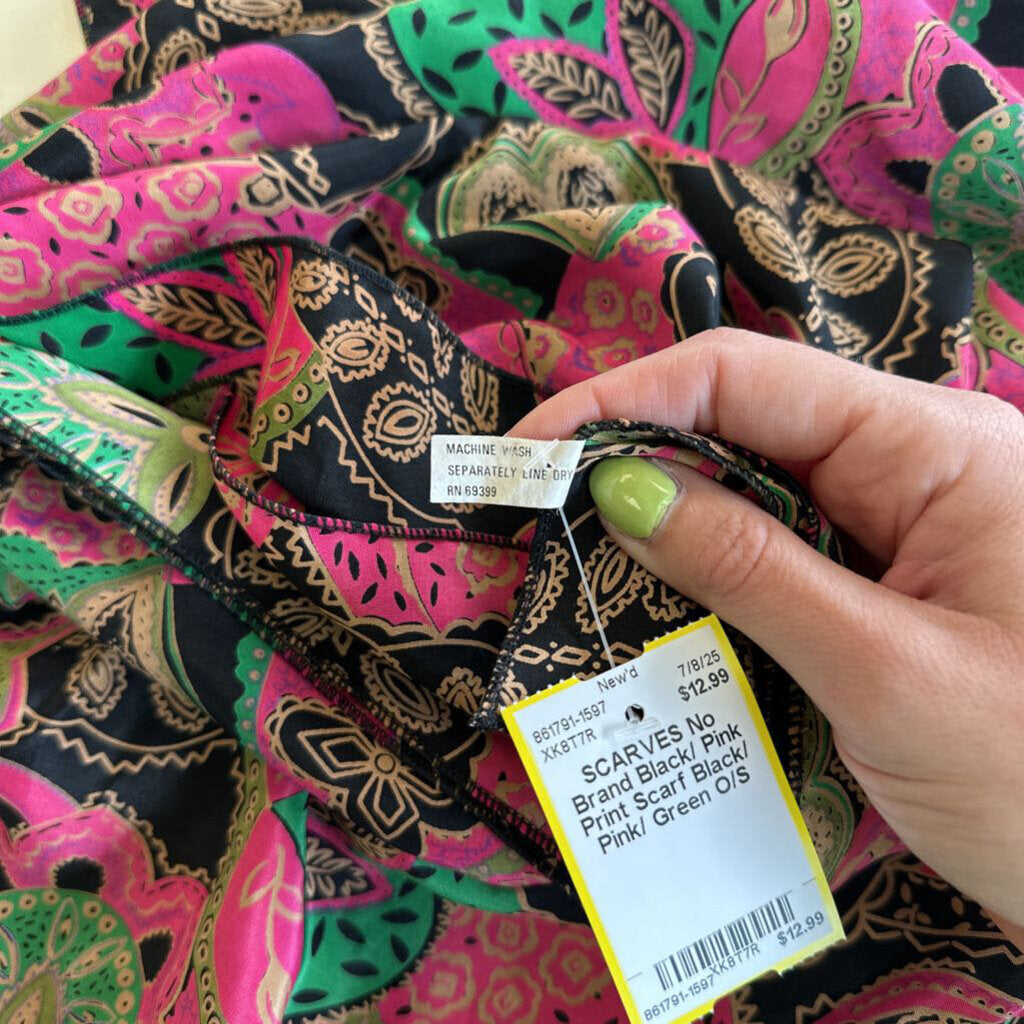 Black/ Pink Print Scarf
