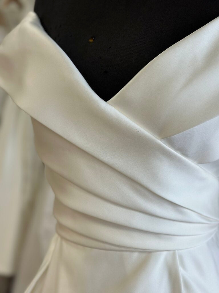 Jasmine Collection Ivory Off Shoulder A Line Bridal Gown 14