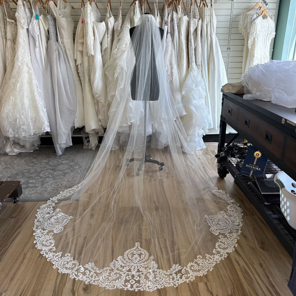 Ivory Lace Edge Cathedral Length Veil