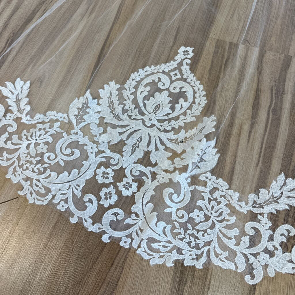 Ivory Lace Edge Cathedral Length Veil