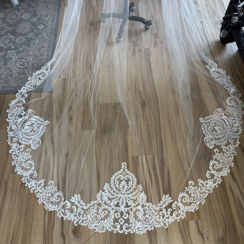Ivory Lace Edge Cathedral Length Veil