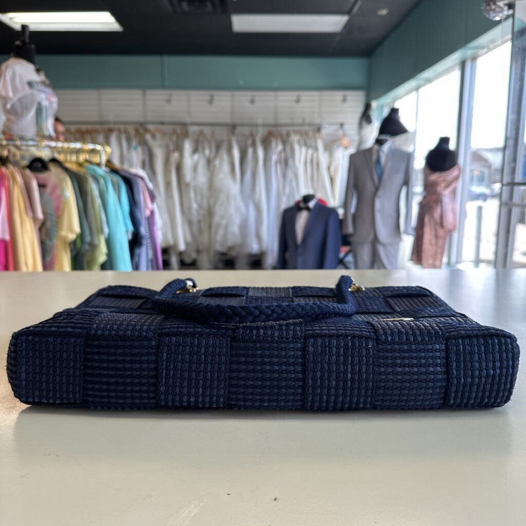 Vintage Creazioni Alma Navy Woven Purse