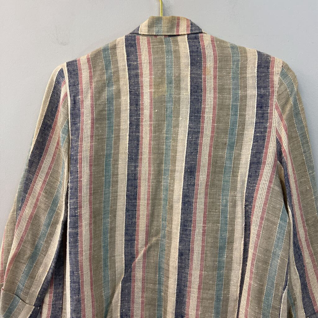 Vintage Alfred Dunner Beige/ Multi Striped Blazer Jacket 14