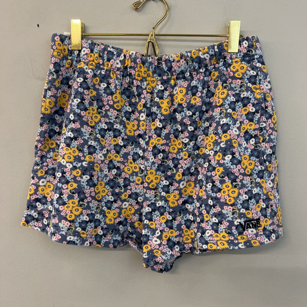 Vans Blue/ Multi Flower Print Pull On Shorts Medium