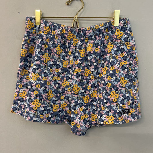 Vans Blue/ Multi Flower Print Pull On Shorts Medium