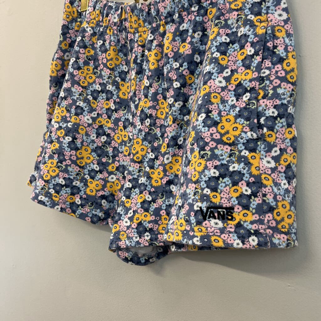 Vans Blue/ Multi Flower Print Pull On Shorts Medium