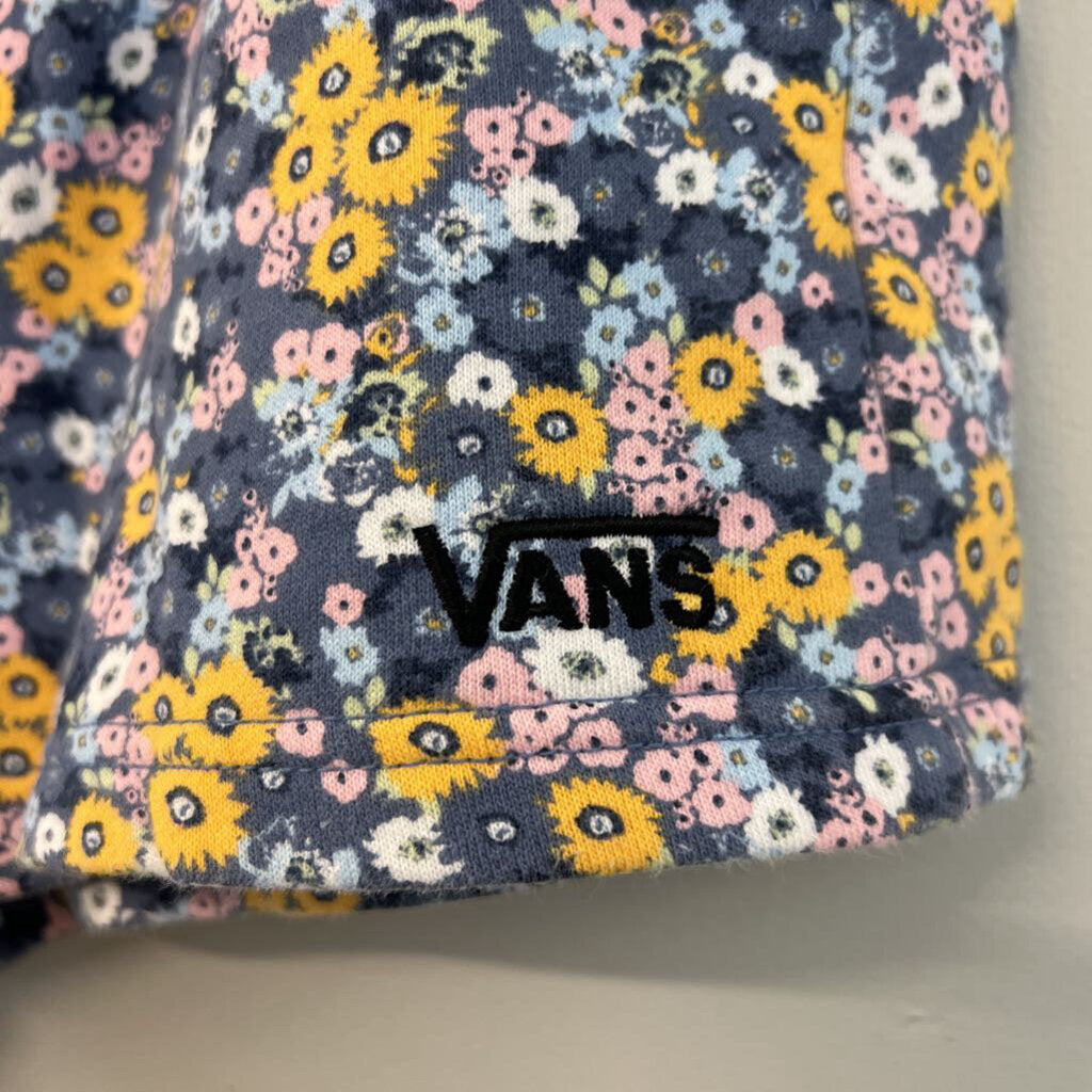 Vans Blue/ Multi Flower Print Pull On Shorts Medium