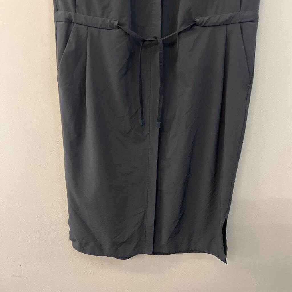 REI Cooperative Black Short Sleeve Button Front Dress Medium