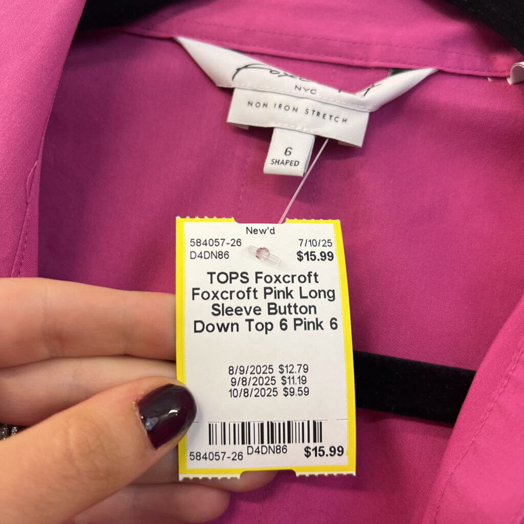 Foxcroft Pink Long Sleeve Button Down Top 6