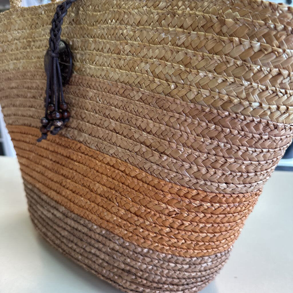 Cappelli Brown Straw Woven Tote Purse