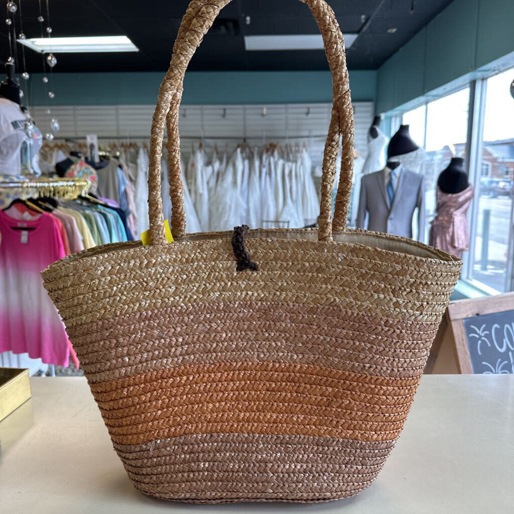 Cappelli Brown Straw Woven Tote Purse