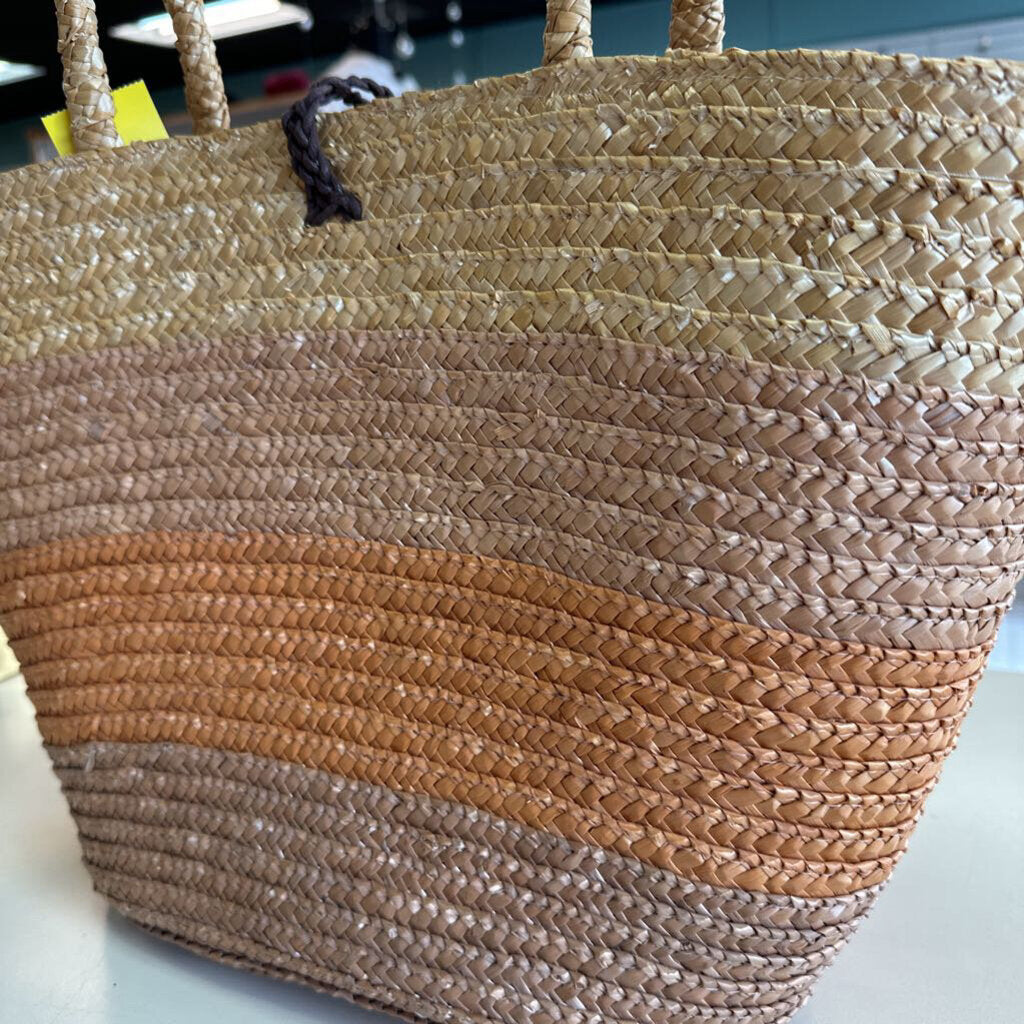 Cappelli Brown Straw Woven Tote Purse