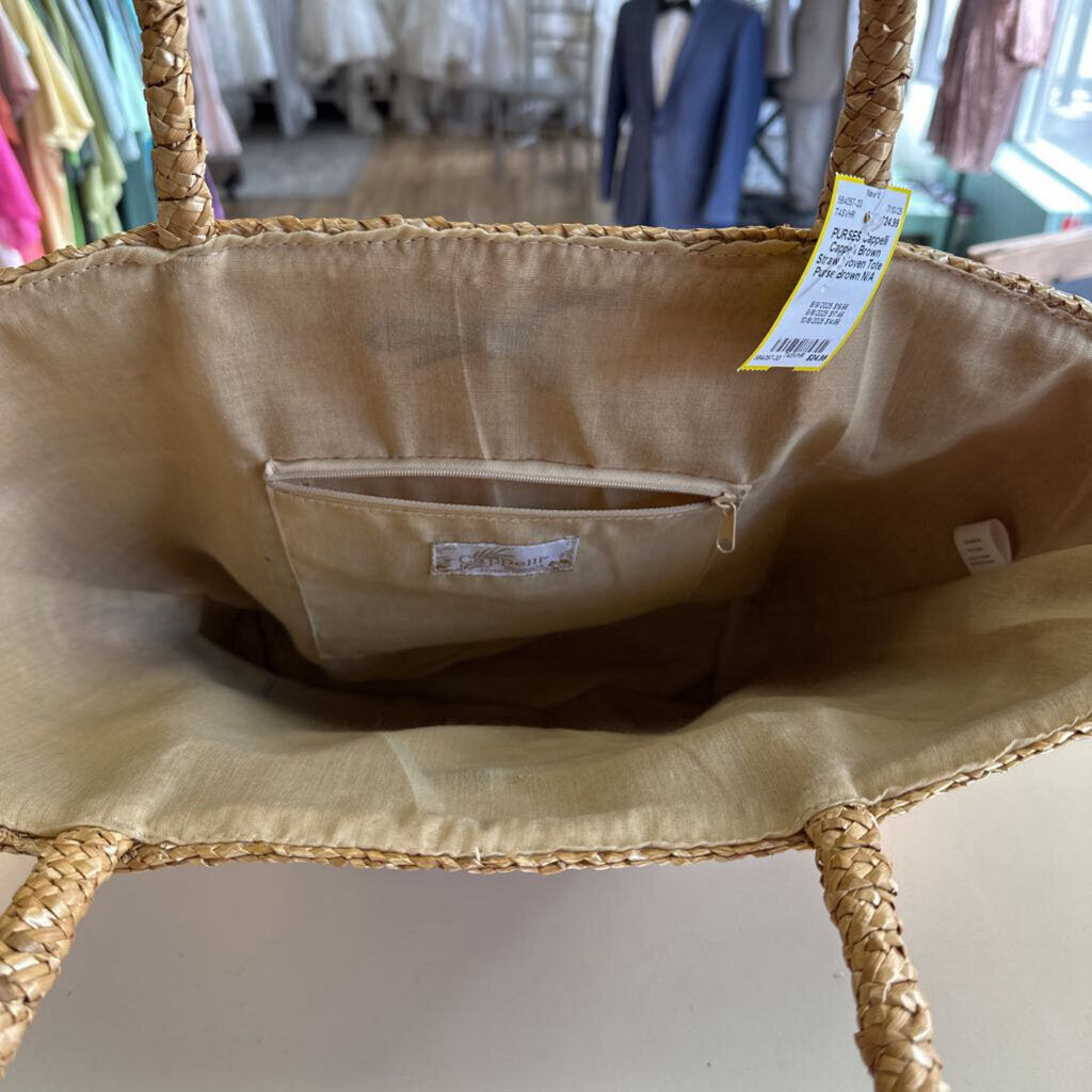 Cappelli Brown Straw Woven Tote Purse